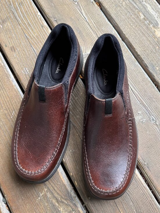 NEW Clarks Brown Leather Portland 2 Easy Slip On Comfy Loafers in Men\'s 11.5W main image 10